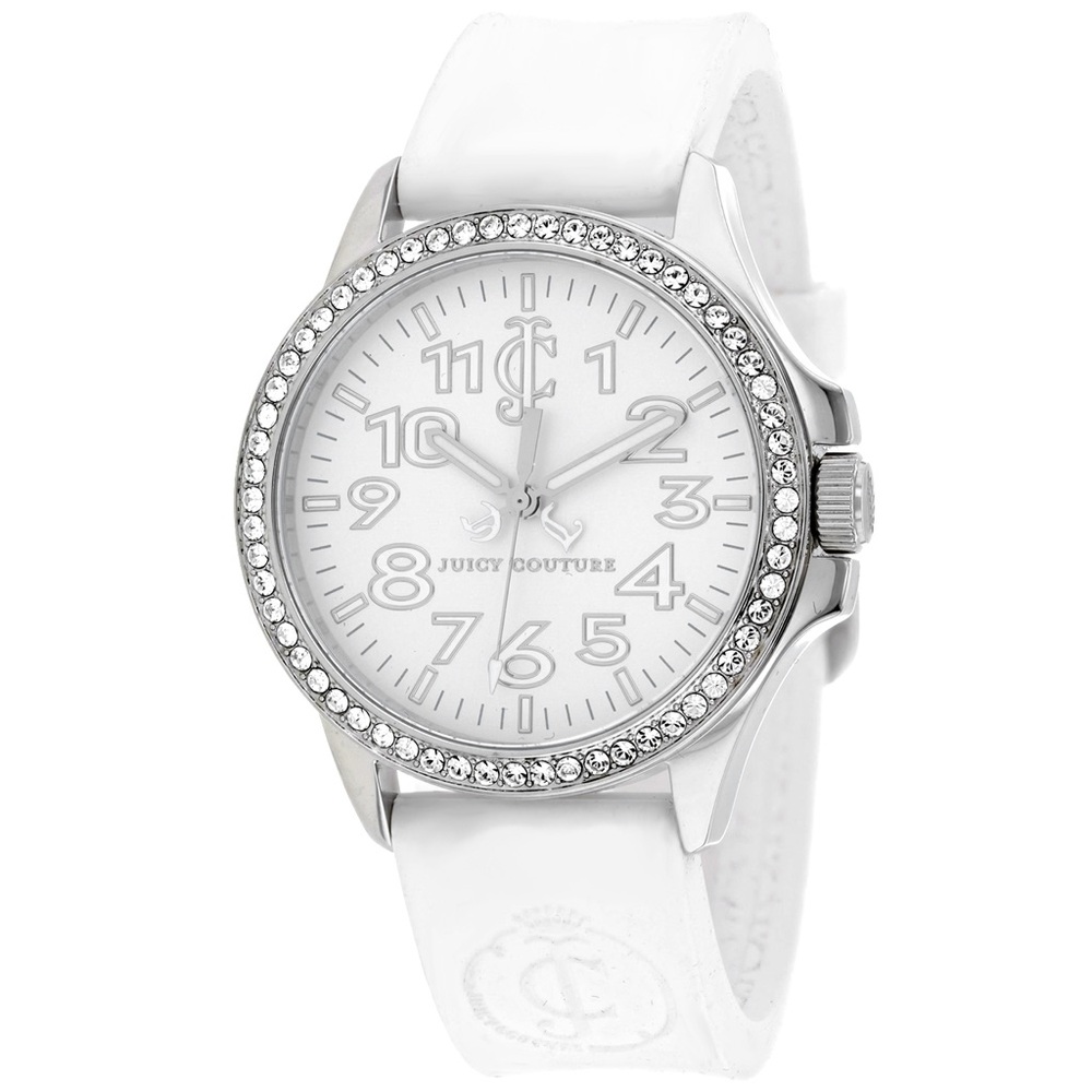 🚫 SOLD - Juicy Couture Crystal-Embellished White and Silver Watch